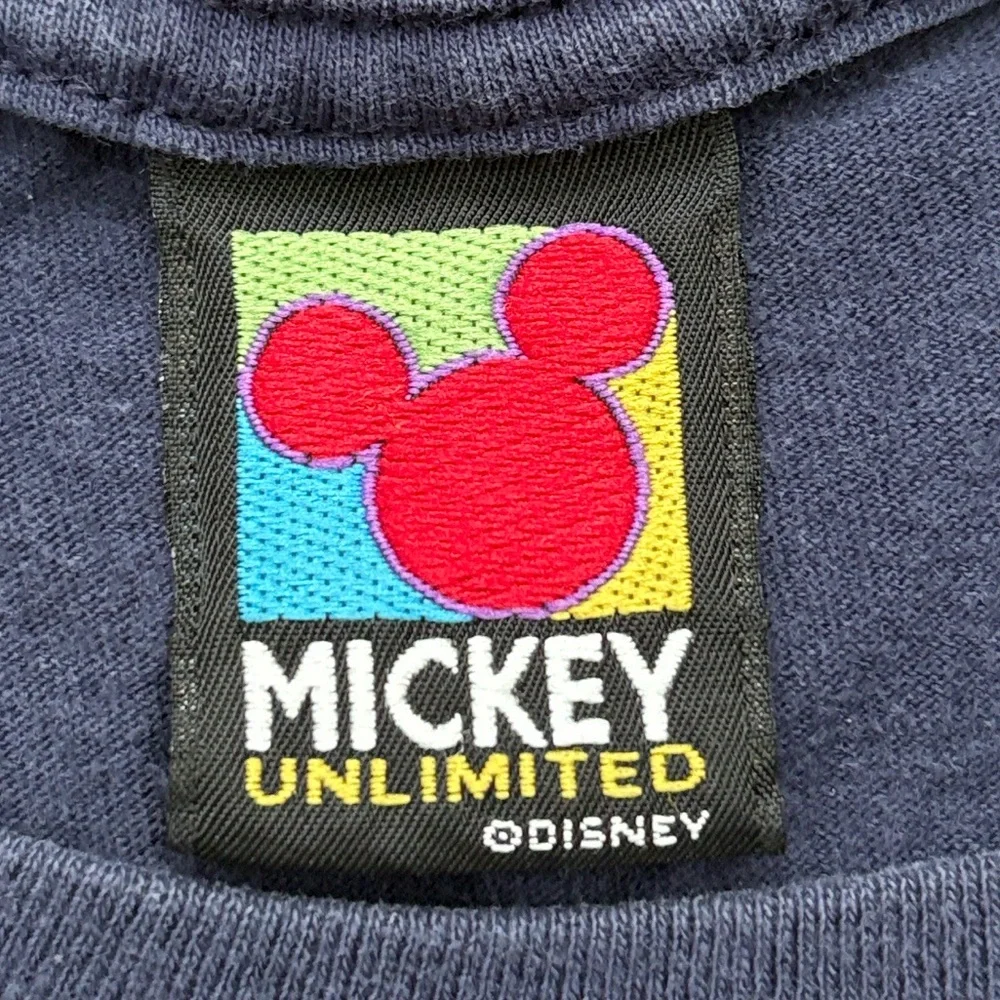 VINTAGE 90S DISNEY MICKEY MOUSE ORLANDO FLORIDA GRAPHIC BLUE T-SHIRT MENS XL - Picture 4 of 5